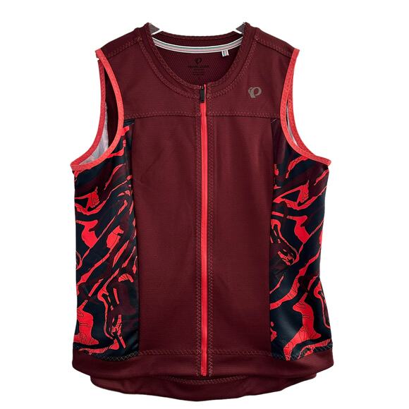 Pearl Izumi Full Zip Cycling Vest Women Large Dark Red Pockets Lightweight - Picture 1 of 6